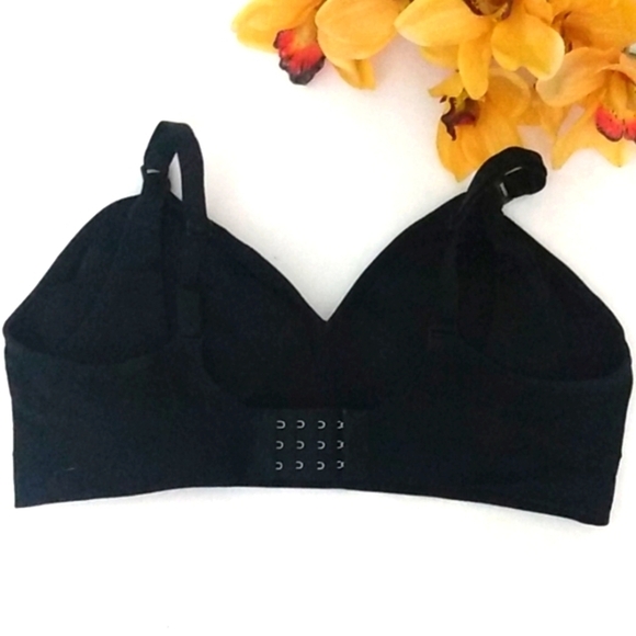 BLACK ADJUSTABLE SUPPORT COMFORT STRETCH SPORTS BRA SIZE XL NWOT - Picture 5 of 10